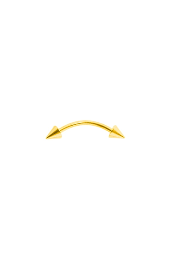 9ct Gold Jewelco London Coned 1.1mm Barbell Eyebrow Body Piercing 13mm (9mm Bar)