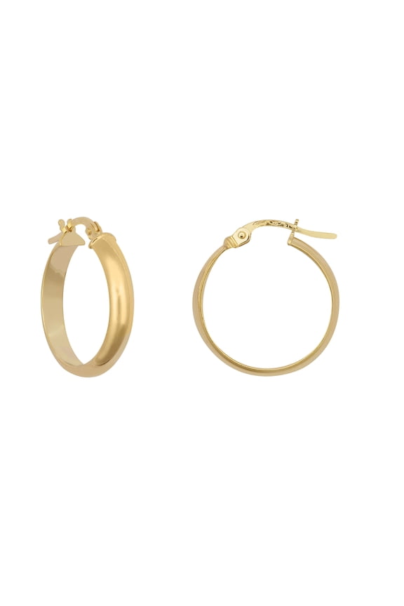 9ct Gold Jewelco London D-Shape Wedding Band Style 3mm Hoop Earrings 18mm