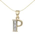 thumbnail image 1 of 9ct Gold Jewelco London Diamond Identity Initial ID Charm Pendant Letter P, 1 of 4