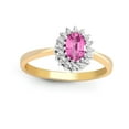 thumbnail image 1 of 9ct Gold Jewelco London Diamond Pink Sapphire Classic Royal Cluster Ring 9mm, 1 of 5