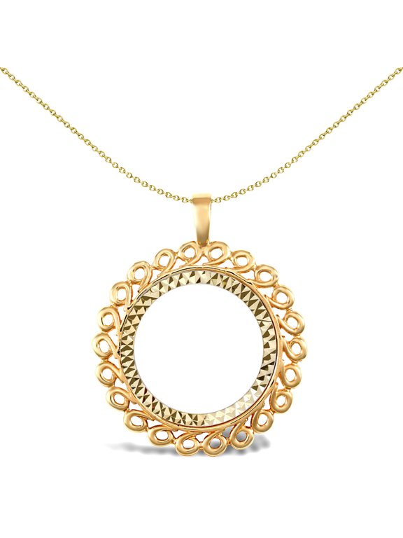 9ct Gold Jewelco London Loop Spiral Frame Full Sovereign Coin Mount Pendant
