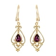 thumbnail image 1 of 9ct Gold Jewelco London Purple Amethyst Tears of Joy Chandelier Drop Earrings, 1 of 4