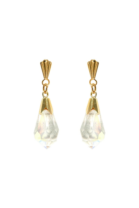 9ct Gold Jewelco London Rainbow Crystal Chandelier Tears of Joy Drop Earrings
