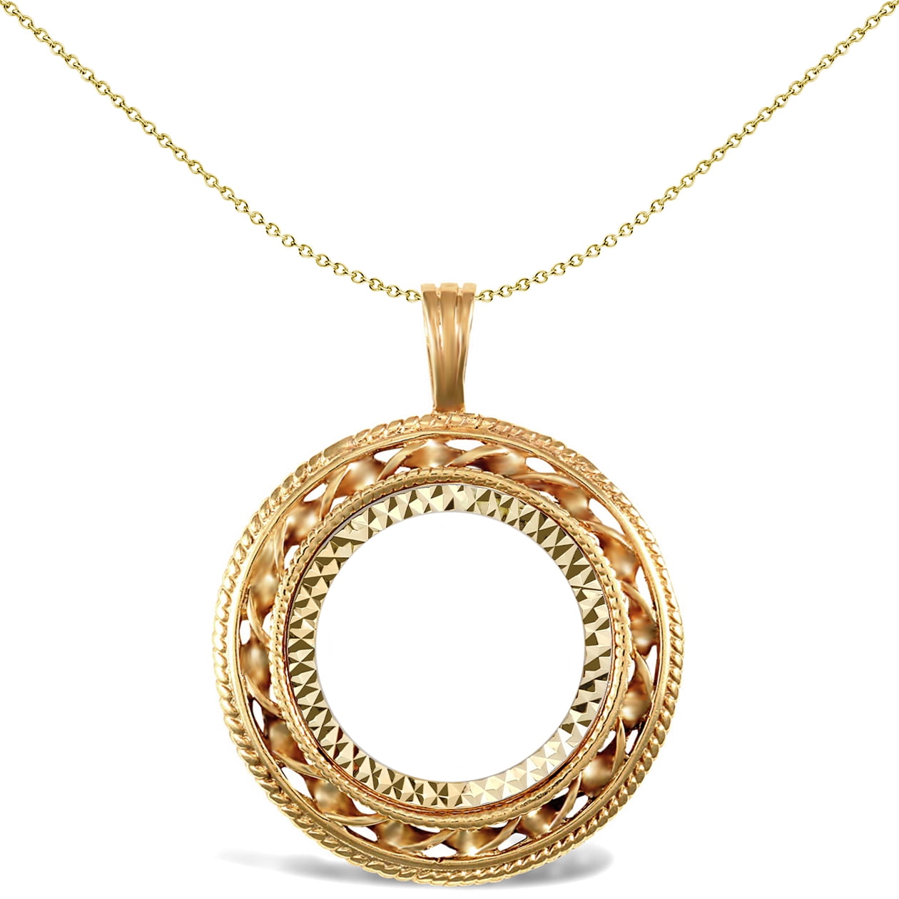 9ct Gold Jewelco London Rope Candy Twist Frame Full Sovereign Coin ...