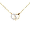thumbnail image 1 of 9ct Gold Jewelco London Round 5pts Diamond Heart Infinity Charm Necklace 18 inch, 1 of 5
