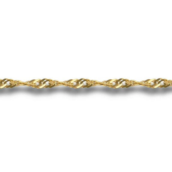 9ct Gold Jewelco London Sparkling Singapore 1.5mm Pendant Chain Necklace