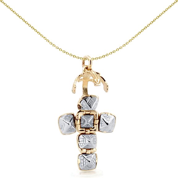 9ct Gold Silver Jewelco London Small Globe Cross Masonic 10mm Orb Ball Pendant