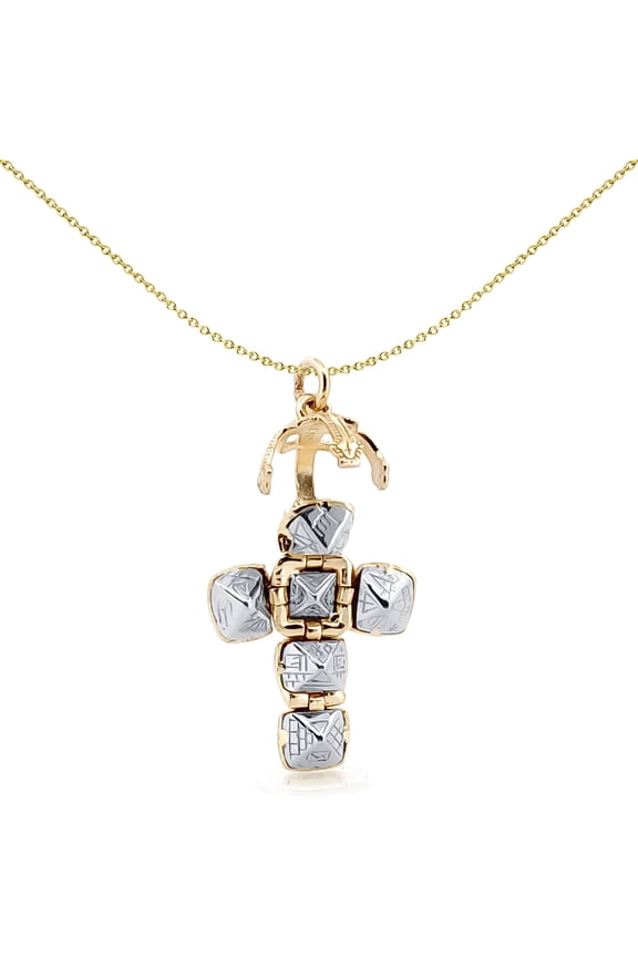 9ct Gold Silver Jewelco London Small Globe Cross Masonic 10mm Orb Ball Pendant