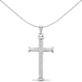 thumbnail image 1 of 9ct White Gold Jewelco London 0.1ct Diamond Collared Cross Pendant, 1 of 5