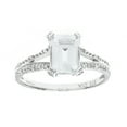 thumbnail image 1 of 9ct White Gold Jewelco London Diamond Emerald Cut Aquamarine Solitaire Ring, 1 of 7