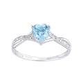 thumbnail image 1 of 9ct White Gold Jewelco London Diamond Heart 0.98ct Blue Topaz Heart Dress Ring, 1 of 6