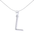 thumbnail image 1 of 9ct White Gold Jewelco London Diamond Initial Charm Pendant Letter L, 1 of 5