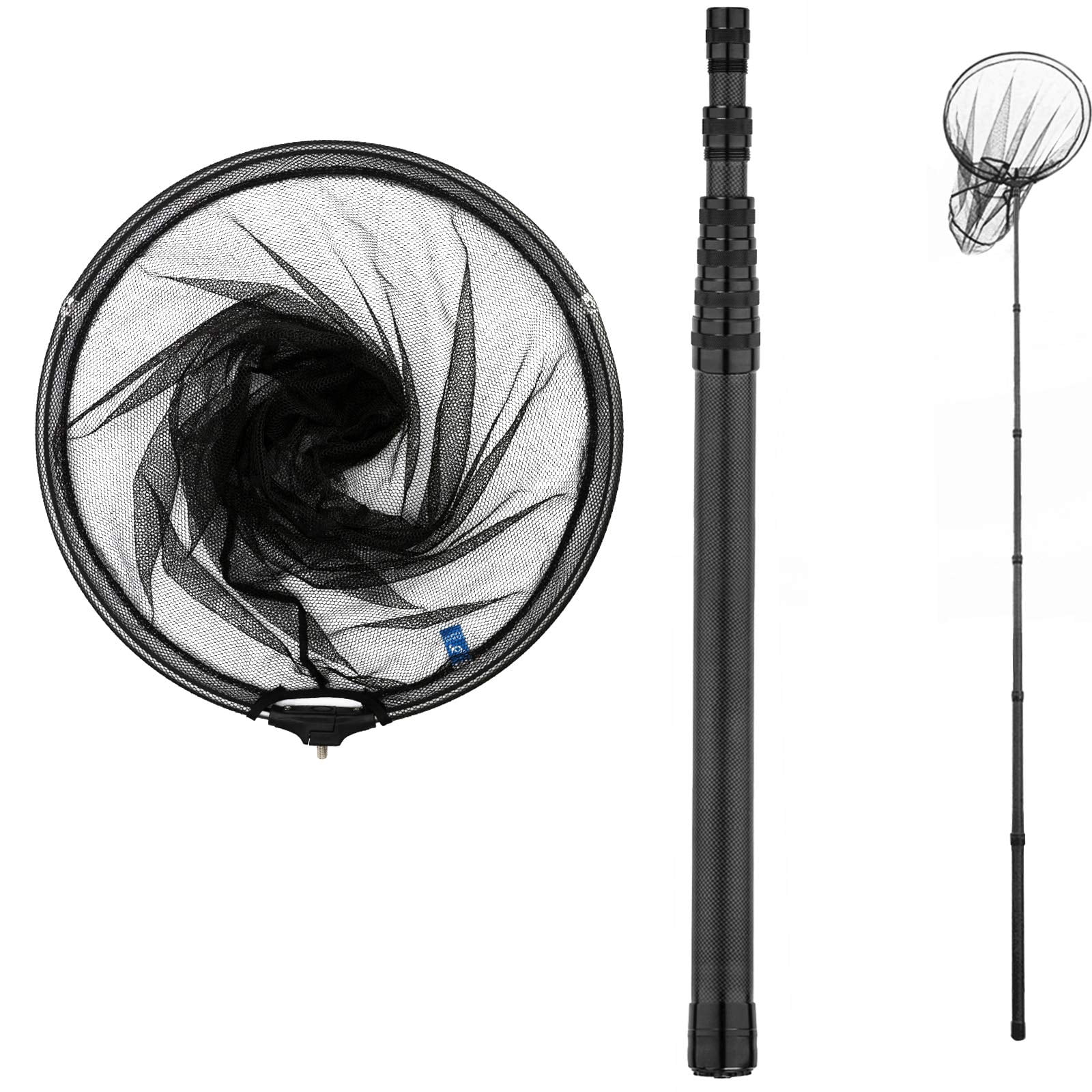Rubber Net 9ft/11.15ft Extra Long Fishing Net With Telescoping Handle Carbon Fiber ...