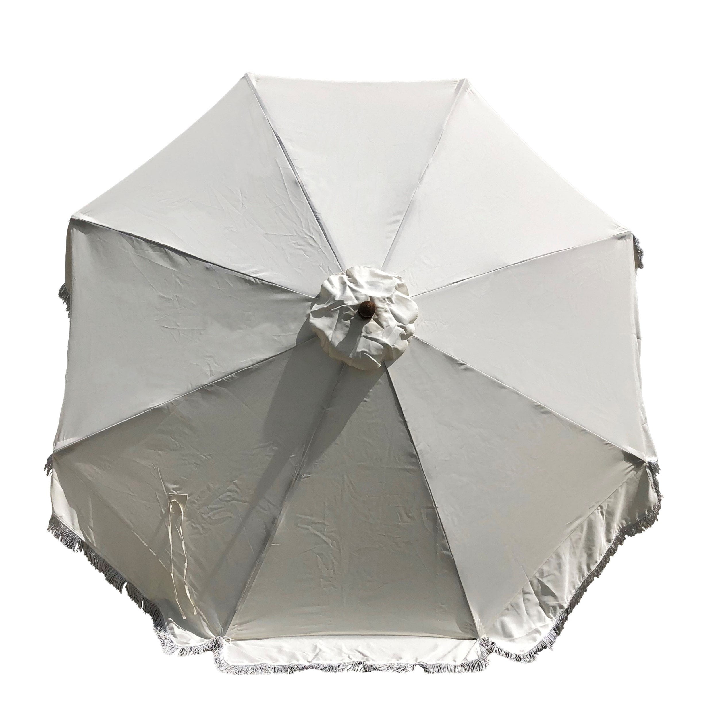 9ft 8 Ribs Replacement Umbrella Canopy w/Fringed Valance in OffWhite