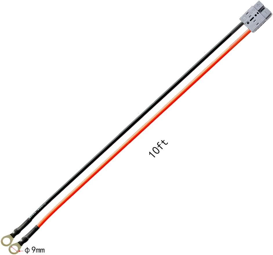 9ft 8AWG Anderson-Ring Cable, Black