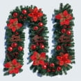 thumbnail image 1 of 9ft Christmas Garland with Lights Pine Garland with Red Berry for Christmas Decoration Outdoor Indoor Stairs Fireplace Home Holiday A3, 1 of 1