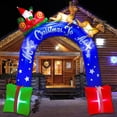 thumbnail image 1 of 9ft Christmas Inflatable Archway with Santa Claus Riding a Sled Elk and Gift Boxes, Christmas Blow Up Decor Christmas Arch LED Lights for Yard, Lawn Holiday Christmas Decorations Outdoor by Husfou, 1 of 7