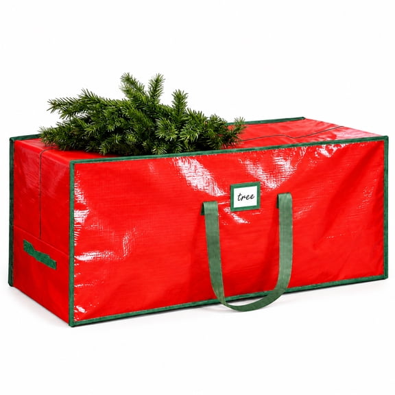 Behome 9ft Christmas Tree Storage Bag, Heavy Duty Moving Bags with Reinforced Handles and Dual Zippers, Waterproof Large Dust-Proof Storage Bag, Red