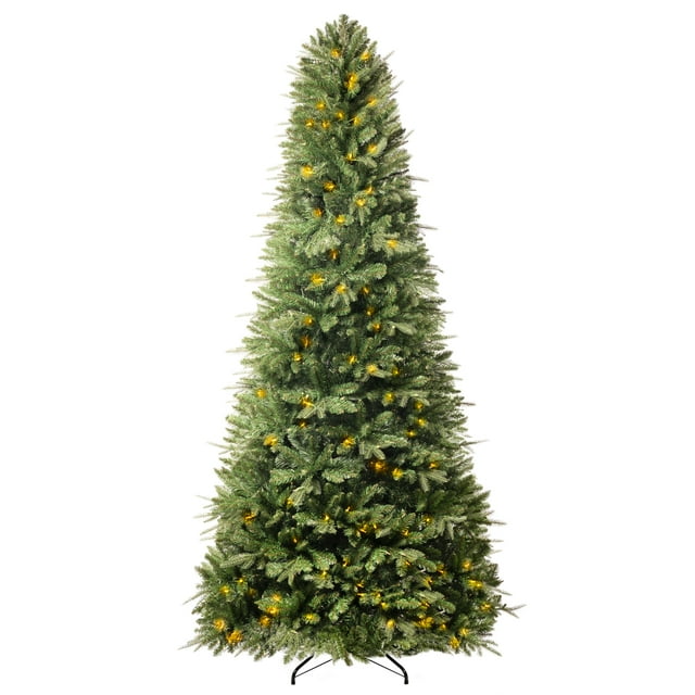 9ft Christmas Tree with Lights, Prelit with 2532 Branch Tips, 900 Warm