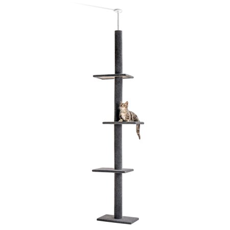 9ft Crawling cat tree with up to ceiling Grey