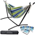 thumbnail image 1 of 9ft Double Hammock Combo with Carry Bag and Stand - Ocean Floor Pattern, 1 of 6