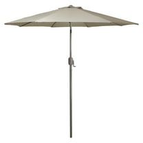 9ft Outdoor Patio Market Umbrella with Hand Crank and Tilt Taupe
