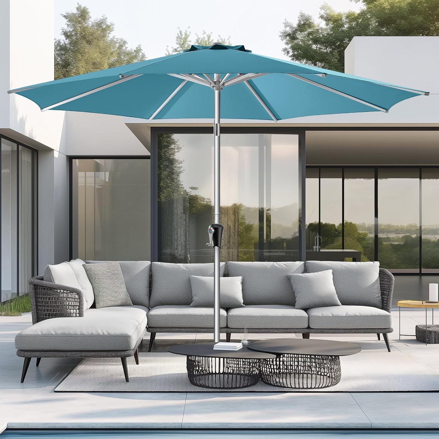 9ft Outdoor Patio Umbrella - Market Table Aluminum Umbrella, 5-Year ...
