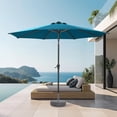 thumbnail image 1 of 9ft Outdoor Patio Umbrella - Market Table Pool Deck Umbrella UPF50+ UV Protection with Push Button Tilt, Crank and 8 Sturdy Ribs (Beige, No base), 1 of 8