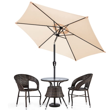 9ft Outdoor Patio Umbrella, Patio Table Market Umbrella with 6 Ribs UV Protection Waterproof for Garden,94inch Height