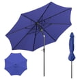 thumbnail image 1 of 9ft Outdoor Umbrella with Navy Blue Polyester Fabric, Patio Umbrella with Fiberglass Ribs Market Table Umbrella with Push Button Tilt and Crank UV Protection Waterproof, 1 of 6