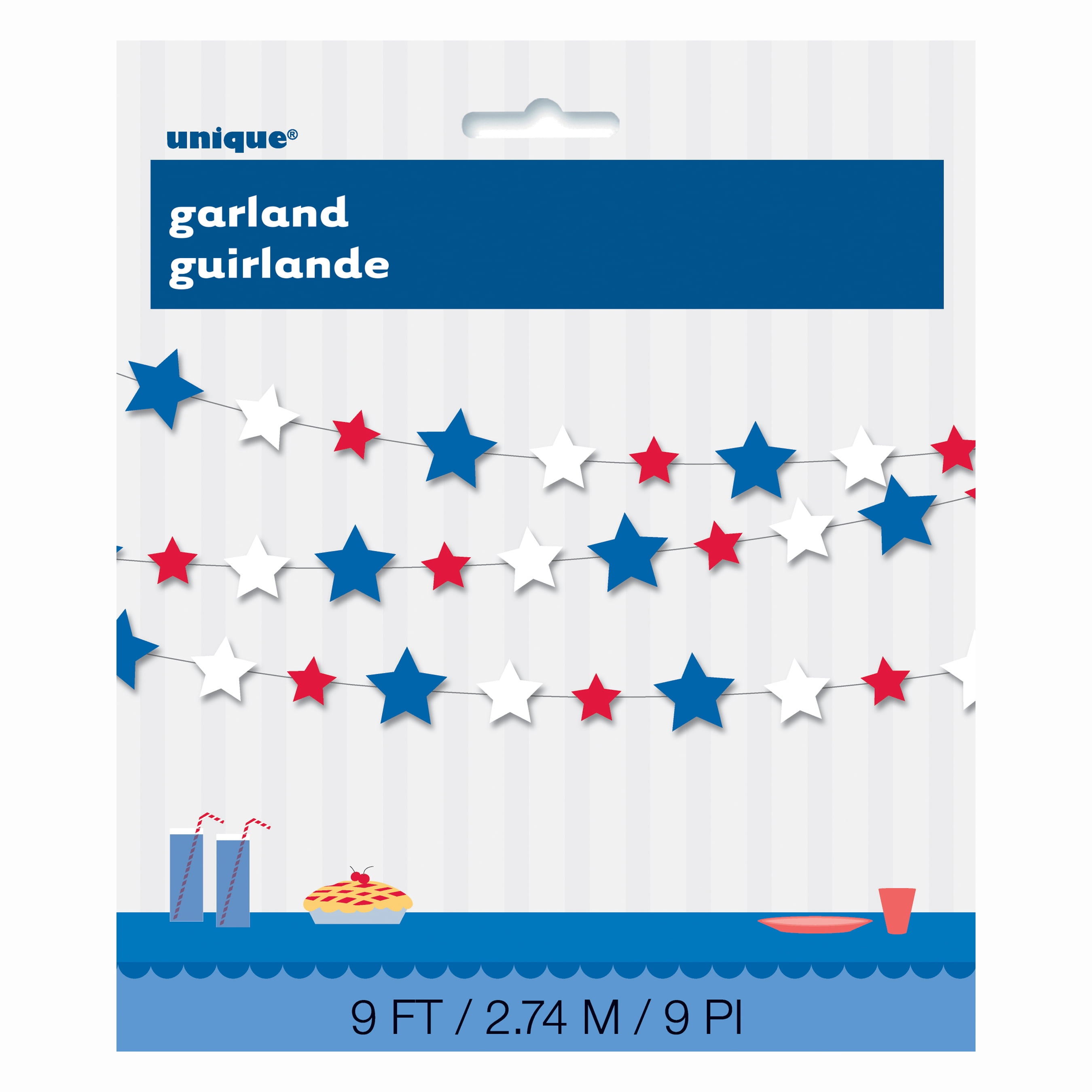 Red, White & Blue Patriotic Star Garland – Handmade Décor For Celebrations | Nivas