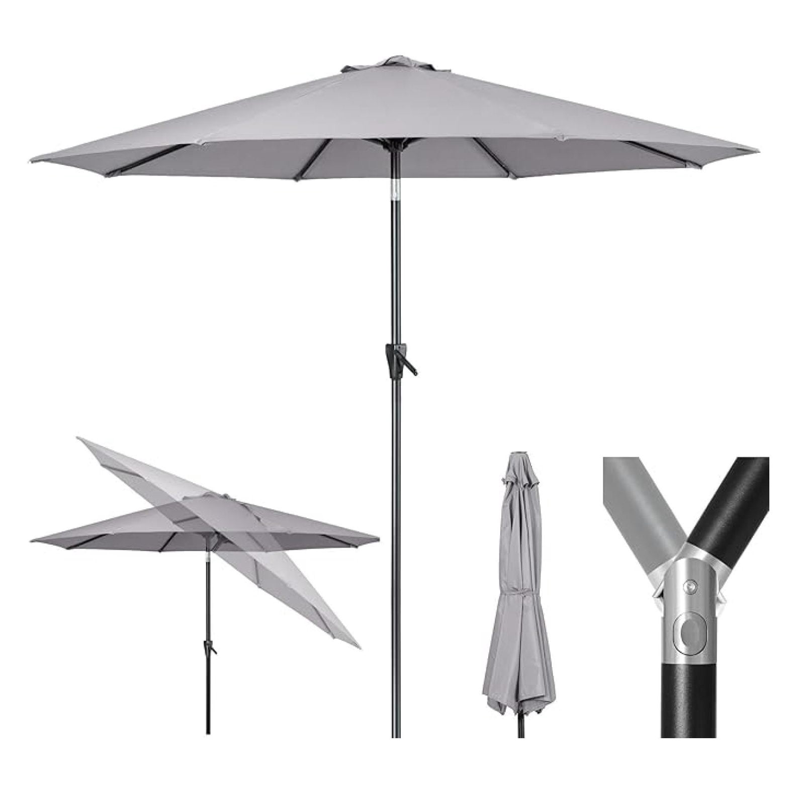 9ft Patio Umbrella Outdoor Table Sunshade with Tilt & Crank, Fade ...
