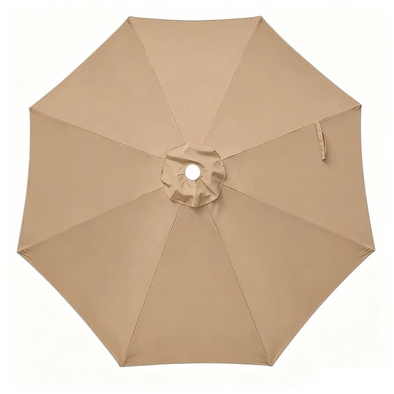 Jorohiker 9ft Patio Umbrella Replacement Canopy Only, Outdoor Table Market Yard Umbrella Top for Outdoor Canopy with 8 Ribs, Khaki