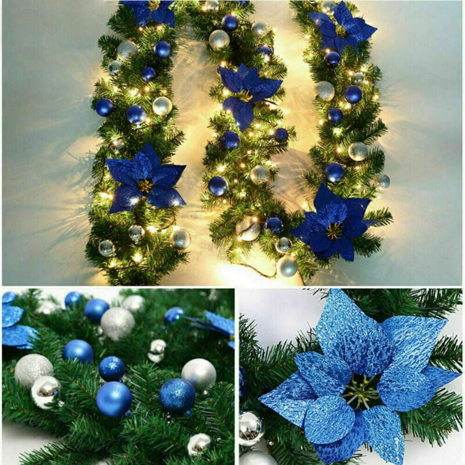 9ft Pre Lit Christmas Garland With Lights Stair Fireplace Door Wreath