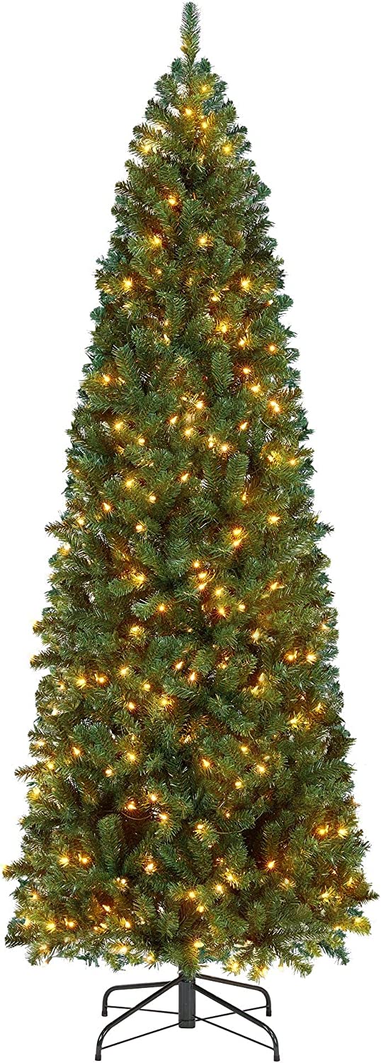 9ft Prelit Artificial Christmas Tree with 500 Warm Lights Hinged