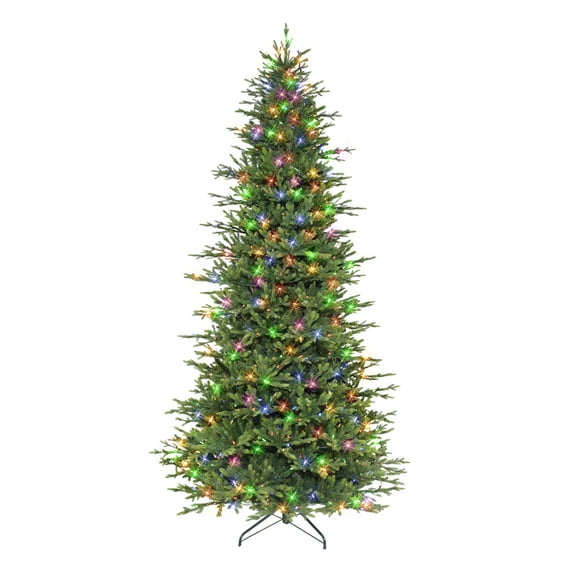 9ft Pre-lit Slim Balsam Fir Tree 700 Color Select LED Lights On/Off Foot Pedal