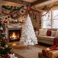 thumbnail image 1 of 9ft Premium White Christmas Tree – Lifelike Full-Bodied Festive Centerpiece（memory wire）, 1 of 5
