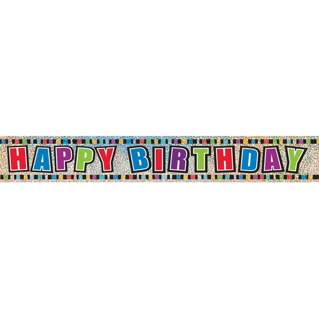 9ft Prismatic Foil Happy Birthday Banner - Walmart.com