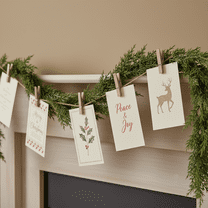 9ft Real Touch Cypress Christmas Garland, Artificial Soft Pine Greenery Vine for Mantle, Realistic Holiday Hanging Decoration for Winter Home Staircase Fireplace Xmas Decor