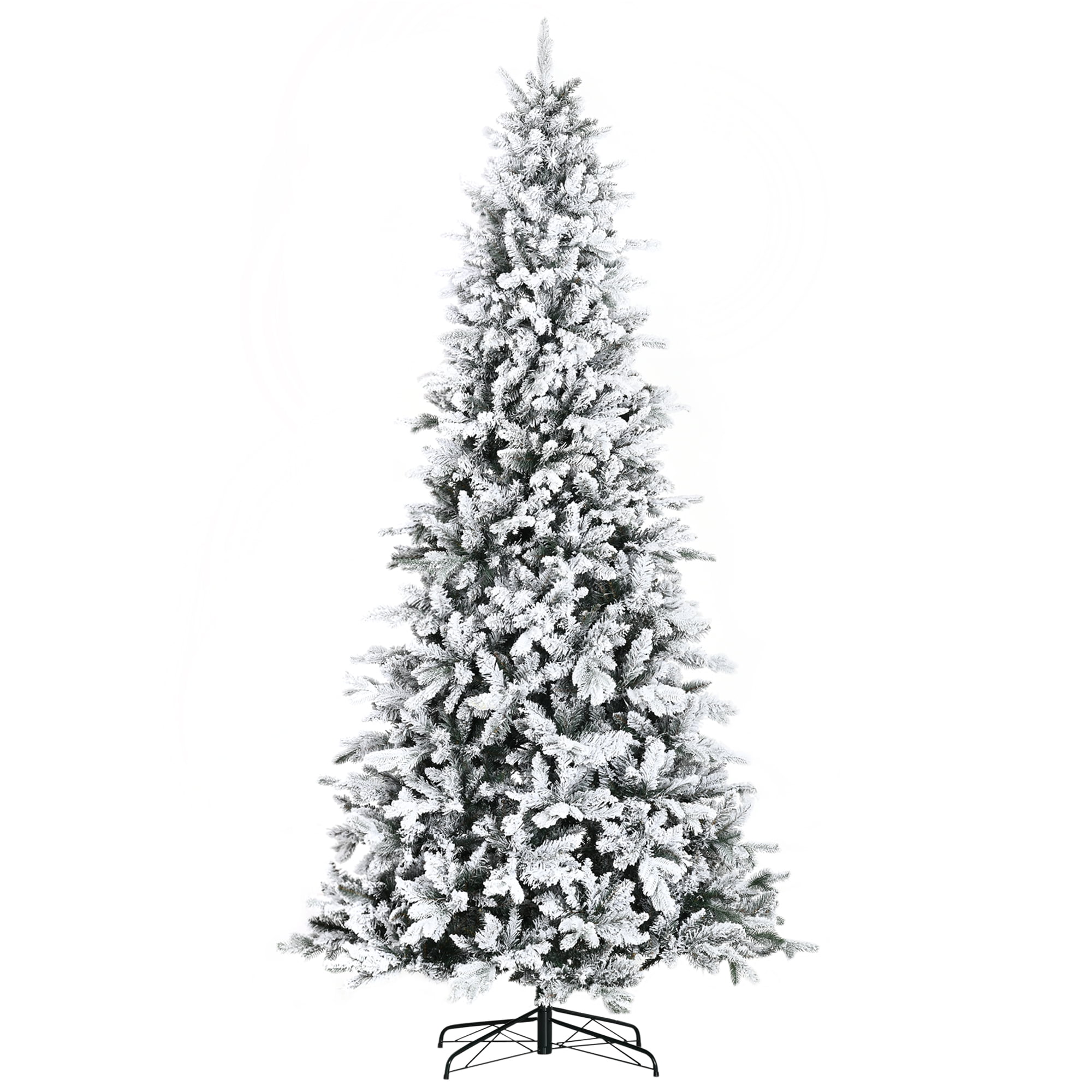 9ft Snow Flocked Christmas Tree 2068 Tips Auto-Open Branches Flame Retardant Indoor Decor