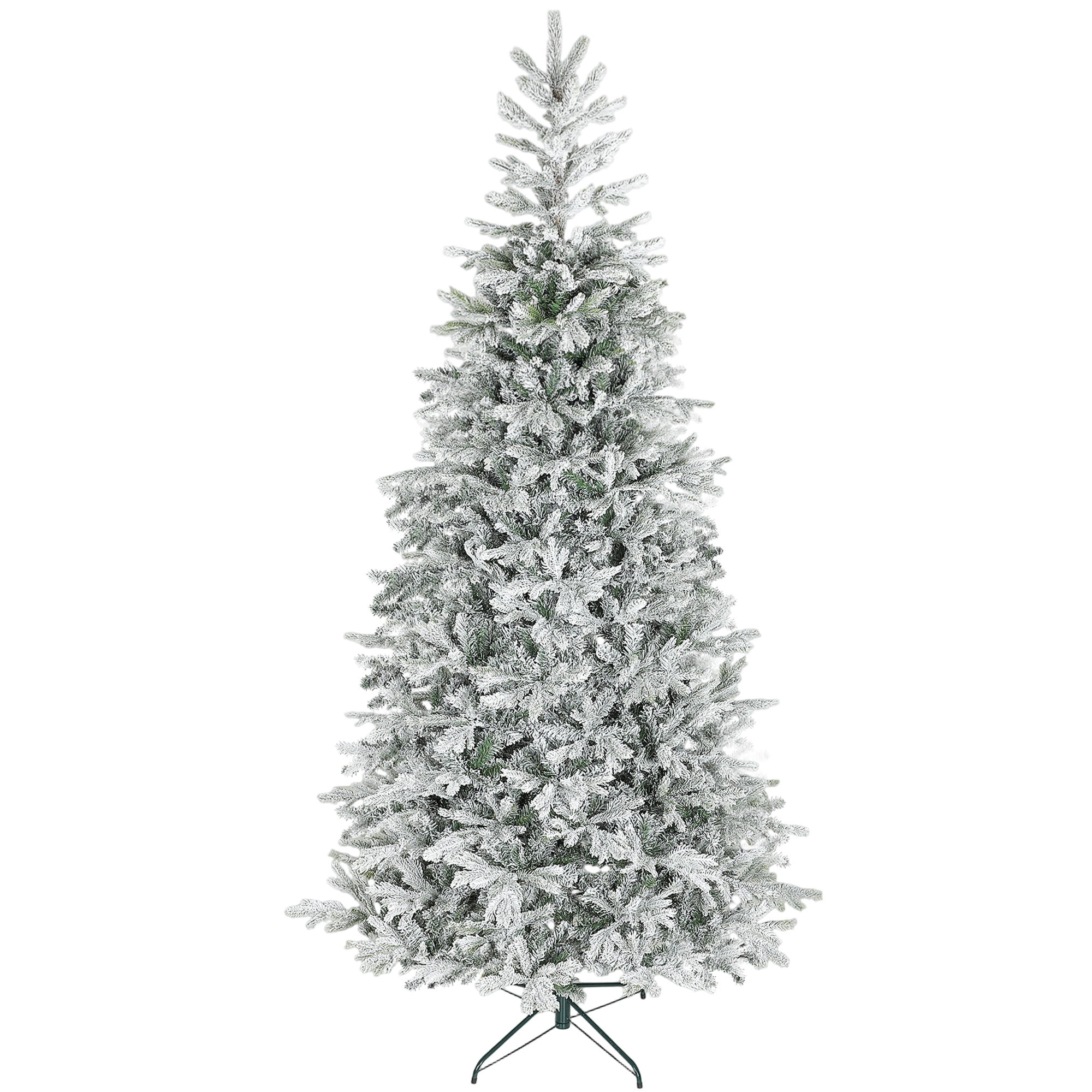 9ft Snow Flocked Full Christmas Tree 2514 Tips Quick Setup Flame Retardant Indoor Holiday Decor
