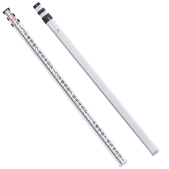 9ft Telescopic Leveling Rod with 1/8 " Scale,3-Section Aluminum Alloy Measuring Stick for Construction,Floor&Wall Surveying,Includes Bubble Level and Carry Case