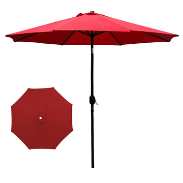 7.5 Ft. Aluminum Outdoor Market Umbrella, Sun Shade With 6-Ribs Umbrella Crank For Patio, Garden, Pool(Navy Blue
