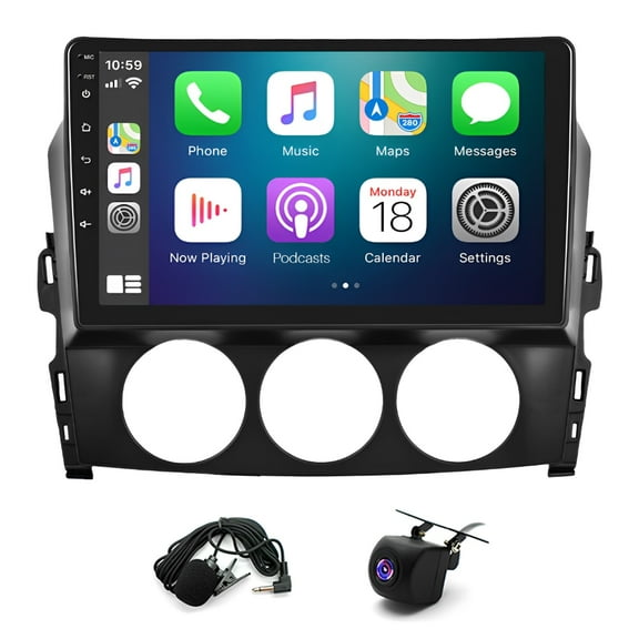 9in Android 13 Car Stereo Radio GPS Navigation 2+32G for Mazda MX-5 2006-2021 Support Wireless Carplay Android Auto Bluetooth FM/RDS WiFi/SWC/Mirror Link + AHD Backup Camera