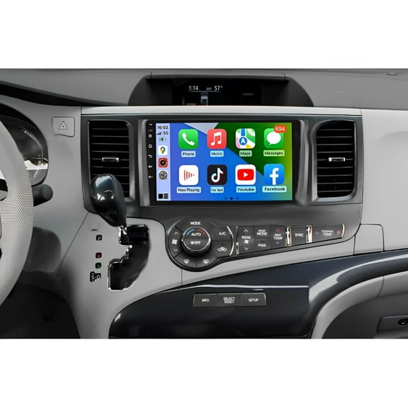 9in Android 13 Car Stereo Radio GPS Navigation 2+32G for Toyota Sienna 2011-2014 Built-in Wireless CarPlay Android Auto Car Screen with Bluetooth WiFi FM/RDS DSP SWC
