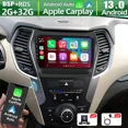 thumbnail image 1 of 9in Android 13 Car Stereo Radio GPS Navigation Head Unit 2+32G for Hyundai IX45 Santa Fe 2013-2018 Built-in Wireless CarPlay Android Auto Bluetooth WiFi FM/RDS SWC, 1 of 14