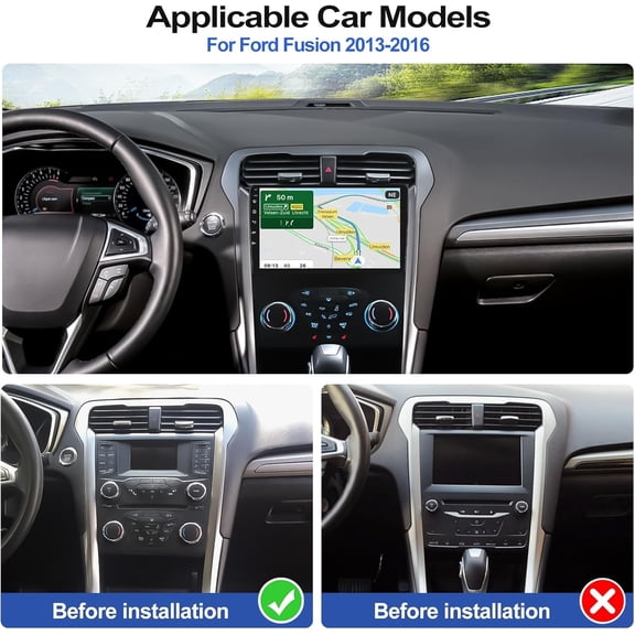 9in Android 13 Car Stereo Radio GPS Navigation Head Unit 2+64G for Ford Mondeo 2013-2016 Support Wireless Carplay Android Auto Bluetooth WiFi FM SWC