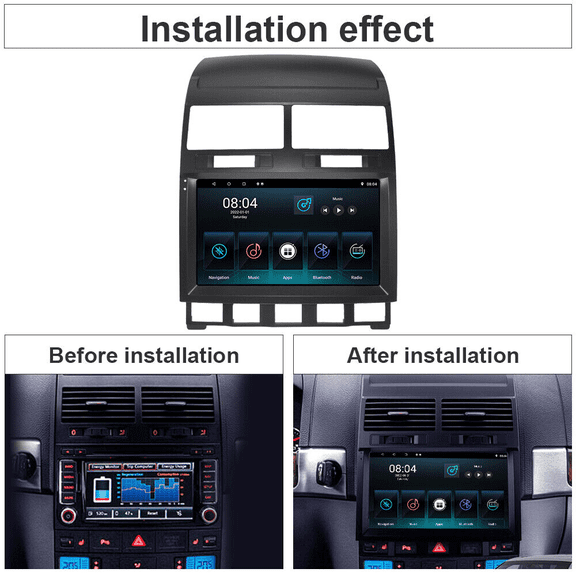 9in Car Stereo 4+64G Wireless CarPlay GPS WiFi AHD Cam Fits for VW Touareg 2003-2010
