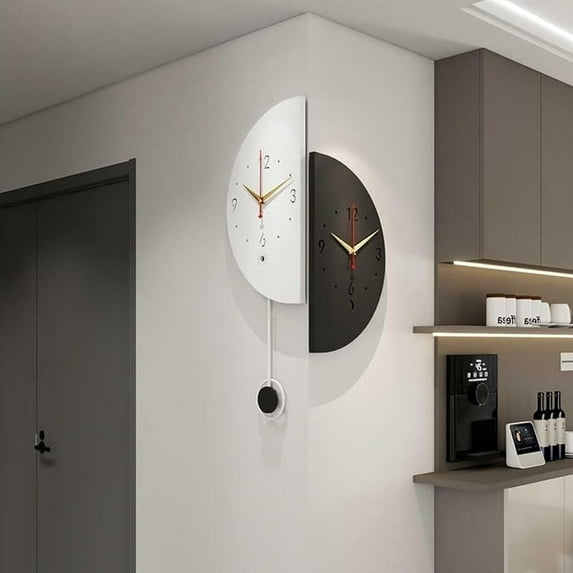 9in Double-Sided Corner Wall Clock, Living Room Luminous Creative Clock