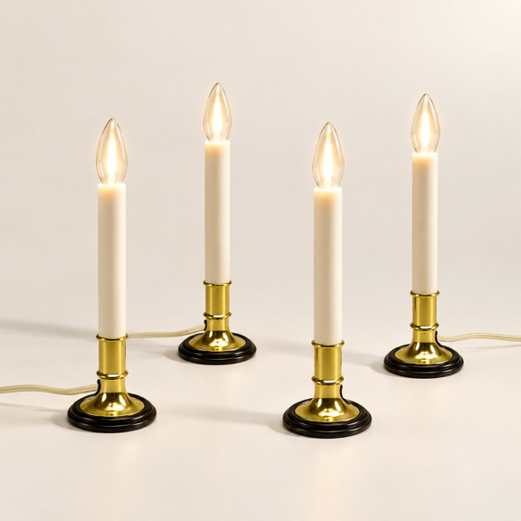 9in Electric Window Candles With On/off Plug In Led 4pk